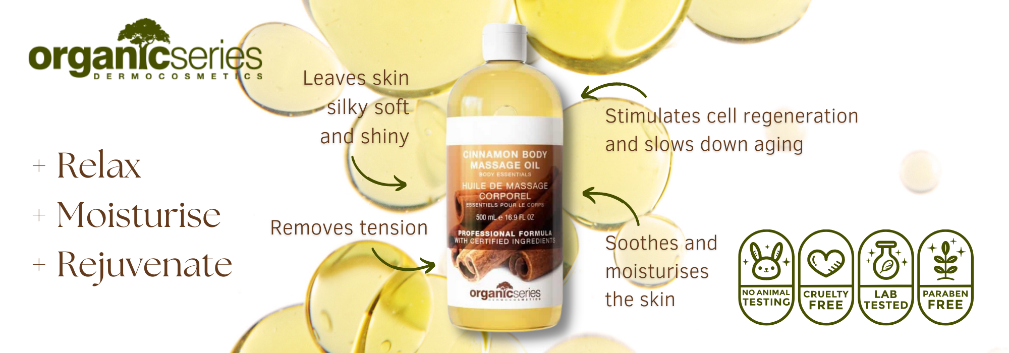 cinnamon body massage body oil by organic series