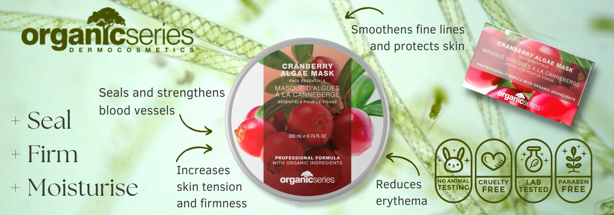 cranberry algae face mask by organic series