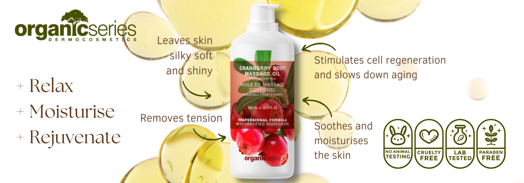 cranberry body massage oil by organic series