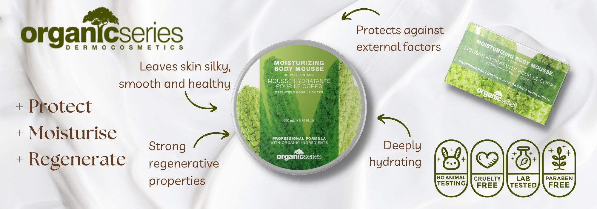 moisturising body mousse by organic series