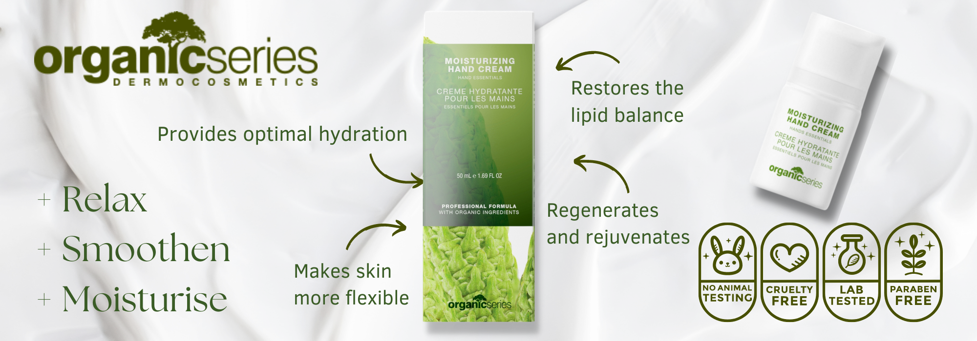 moisturising organic hand cream by organic series