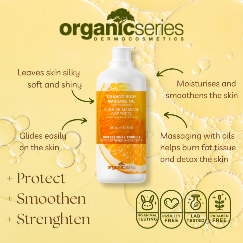 orange body massage oil by organic series