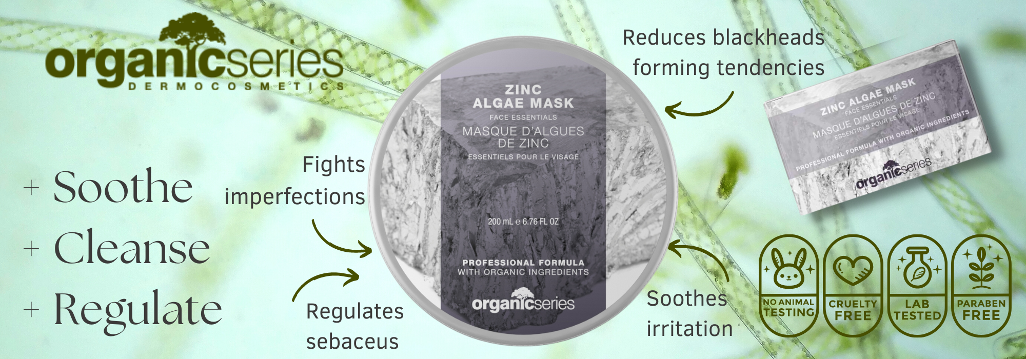 zinc algae face mask by organic series